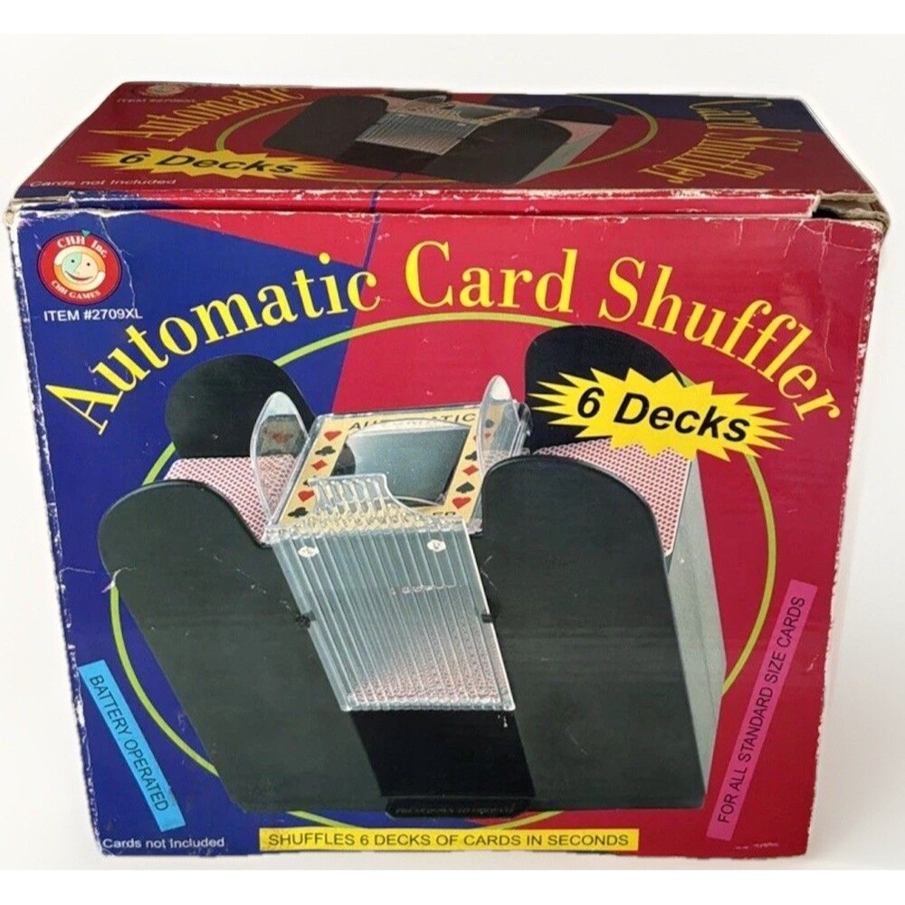 6-Deck Casino Automatic Card Shuffler AC/DC-Power&Battery-Operated for Blackjack